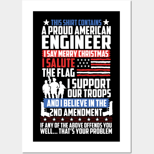 Proud American Engineer Wall Art by RJCatch